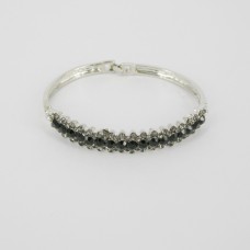 514153 black in silver crystal bangle